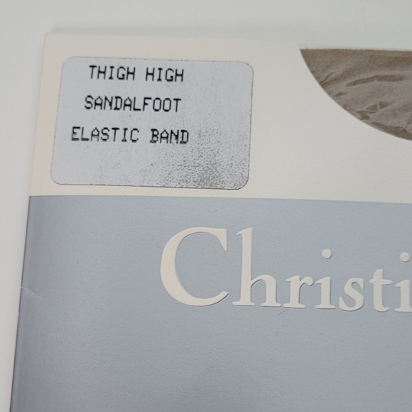 2 PAIR Christian Dior Thigh High Sandal Foot Elastic Band Stockings NOS Size 2 - Picture 4 of 9